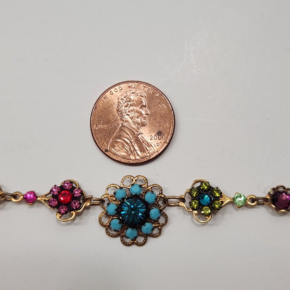 Clara Beau Gold Plated Rhinestone & Glass Bead Adjustable Necklace - Picture 5 of 6